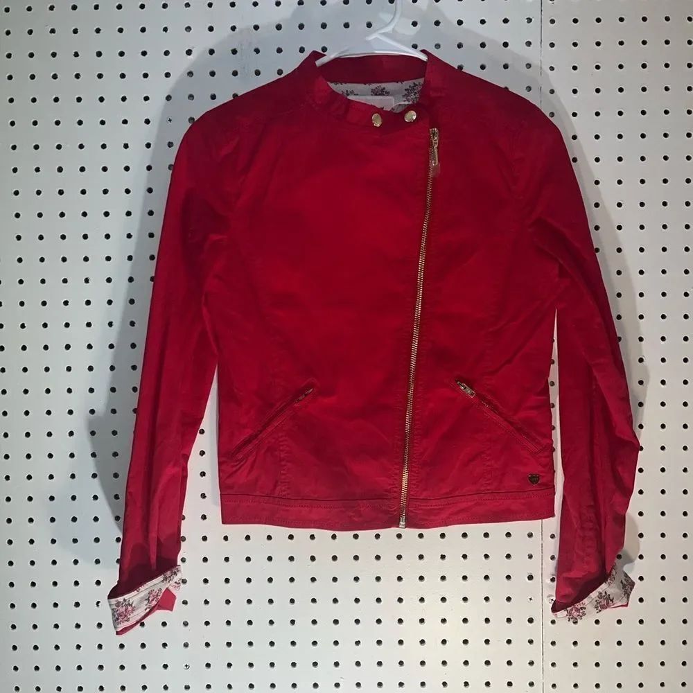 Juicy couture slant zipper biker jacket